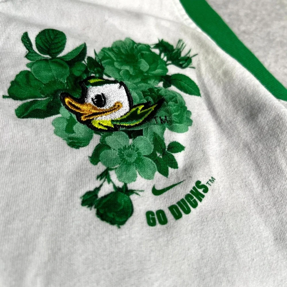 Oregon Ducks Tank Top Womens XL White‎ Nike Dri Fit Racerback Round Neck Cotton